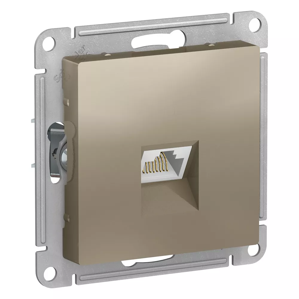 

Розетка компьютерная RJ45, кат. 6A Systeme Electric AtlasDesign Шампань ATN000586