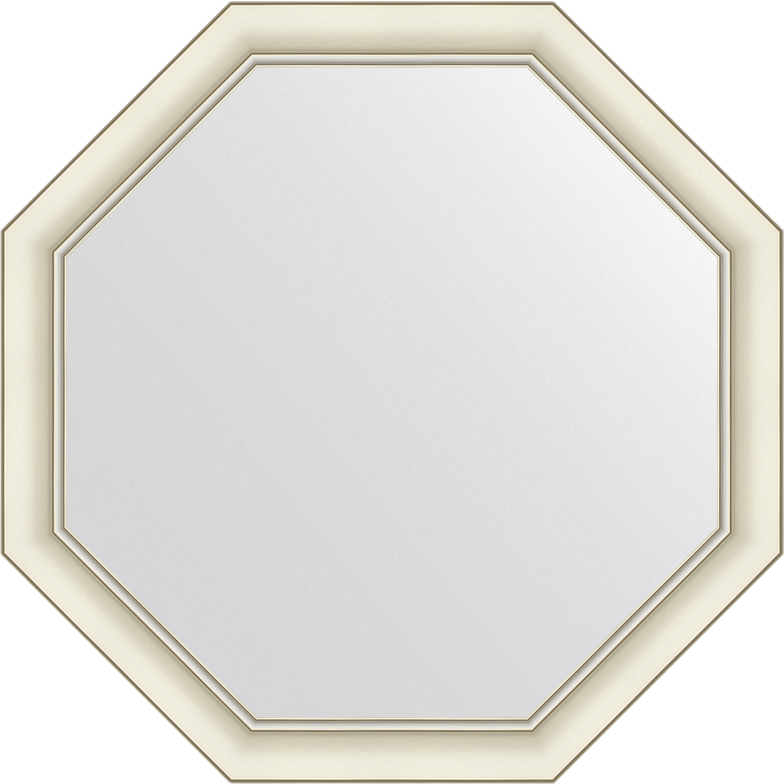 

Зеркало Evoform Octagon BY 7432 71х71 белый с серебром,в багетной раме