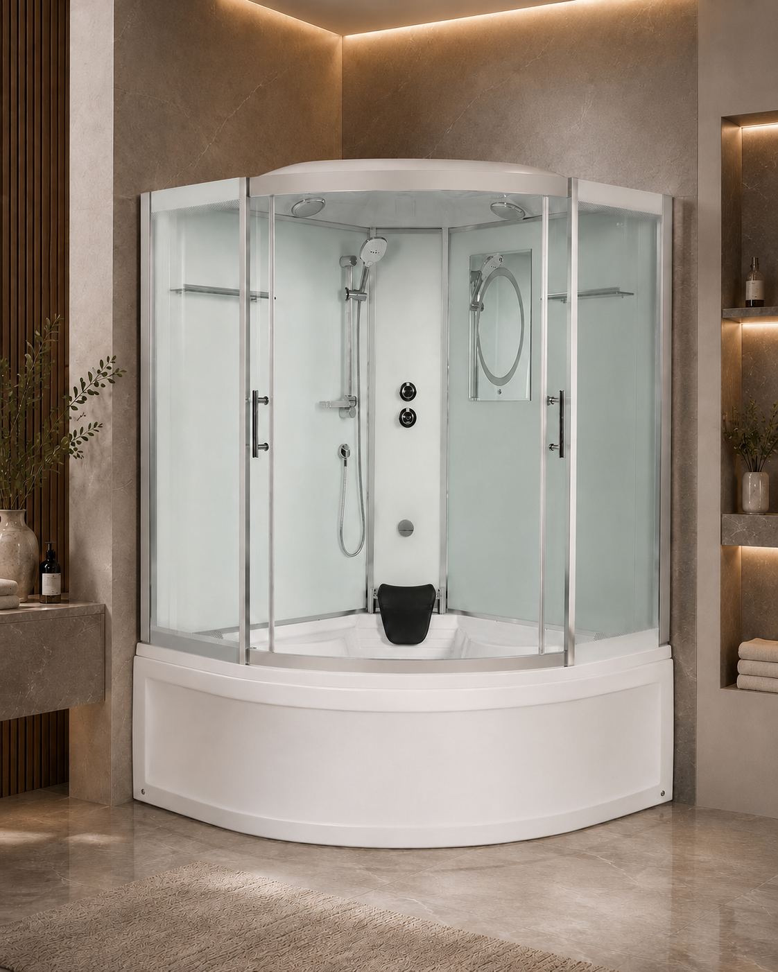 Душевая кабина WeltWasser WW500 Emmer 15055-2 150х150 10000004658 профиль хром, стекло прозрачное