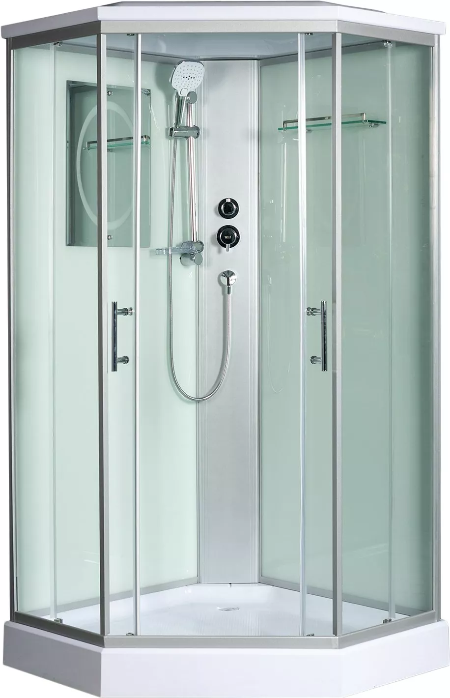 

Душевая кабина WeltWasser WW500 Nesse 1002 100x100 10000003281 профиль хром, стекло прозрачное