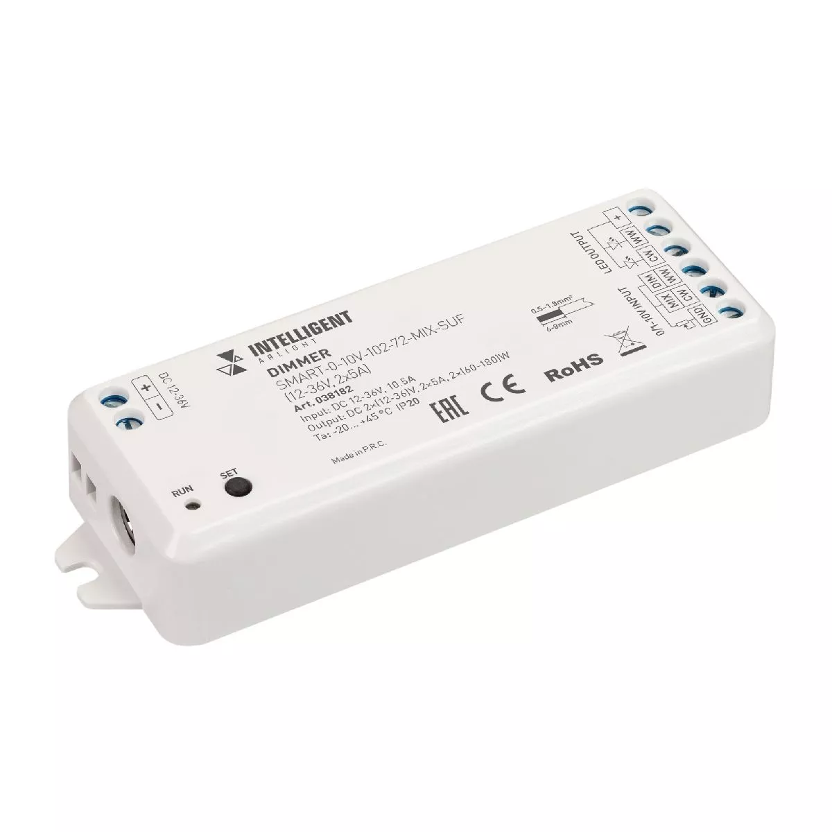 

Диммер Arlight SMART-0-10V-102-72-MIX-SUF (12-36V, 2x5A) 038182