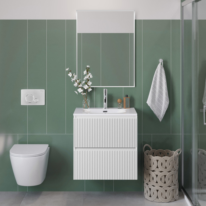 Мебель для ванной комнаты BelBagno Uno-mini 50 подвесная 2 ящика bianco opaco 41600₽