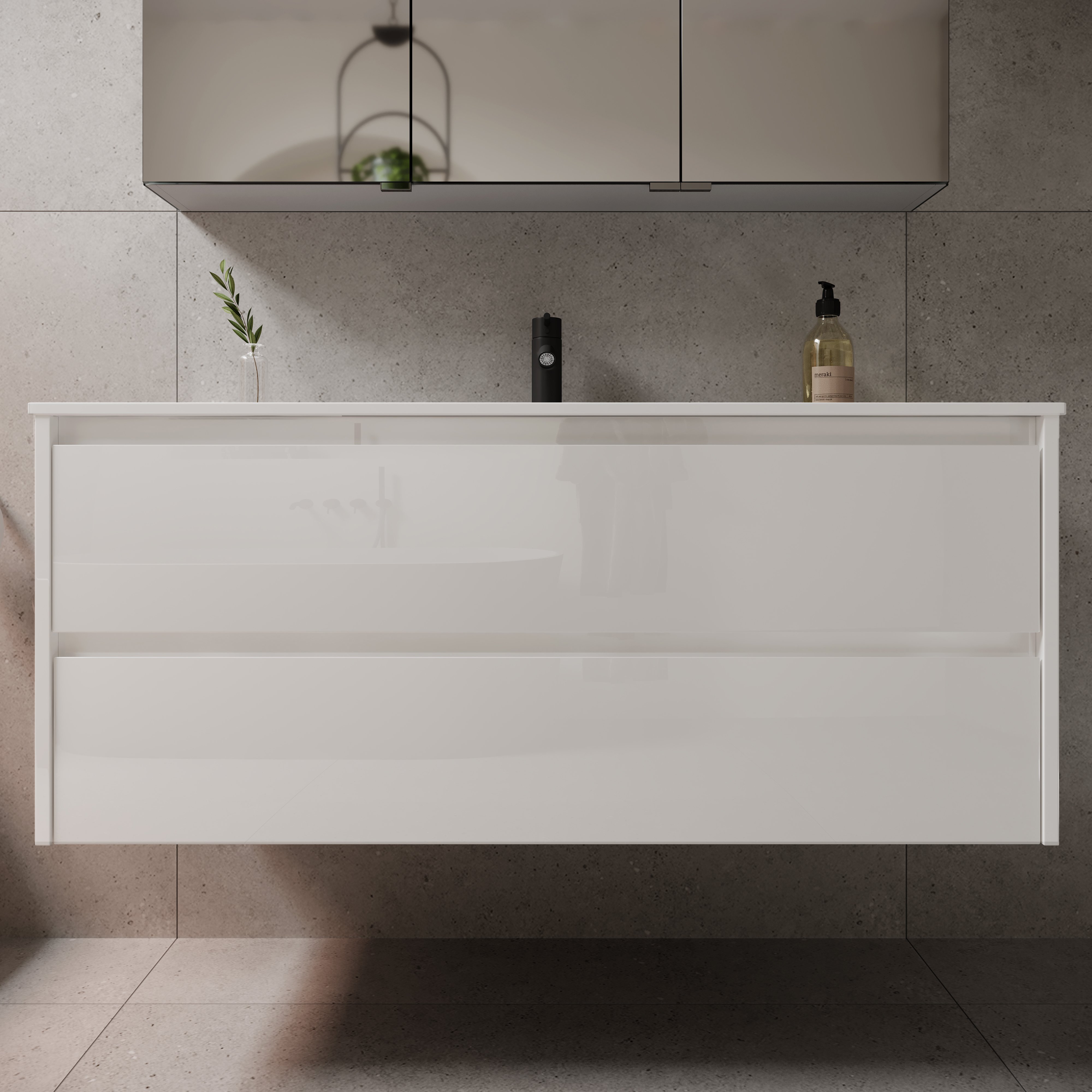 

Тумба с раковиной Sancos Libra 120 см белый глянец