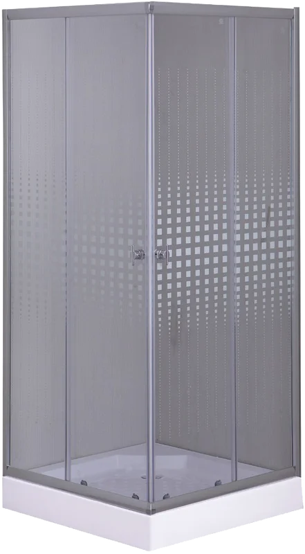 

Душевой уголок Parly 80x80 ZQ8111 с поддоном, профиль хром, стекло прозрачное с узором