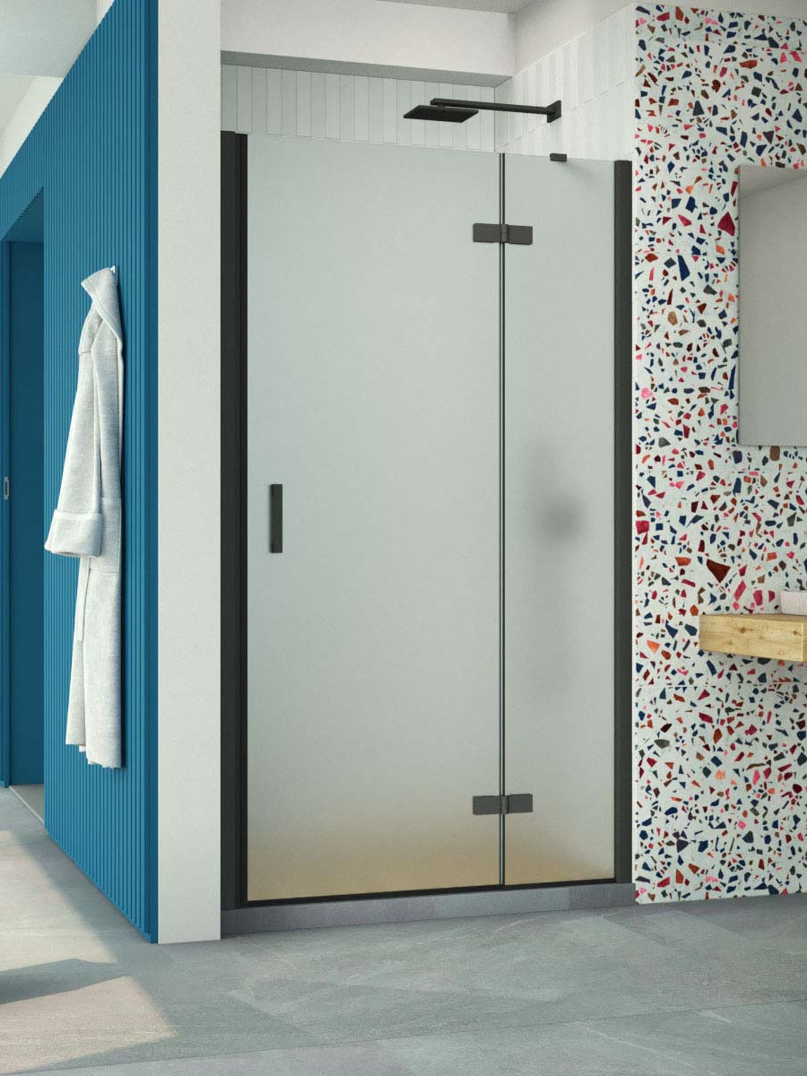 

Душевая дверь в нишу Vegas Glass AFP Retta 110 02М 10 R профиль матовый черный, стекло сатин