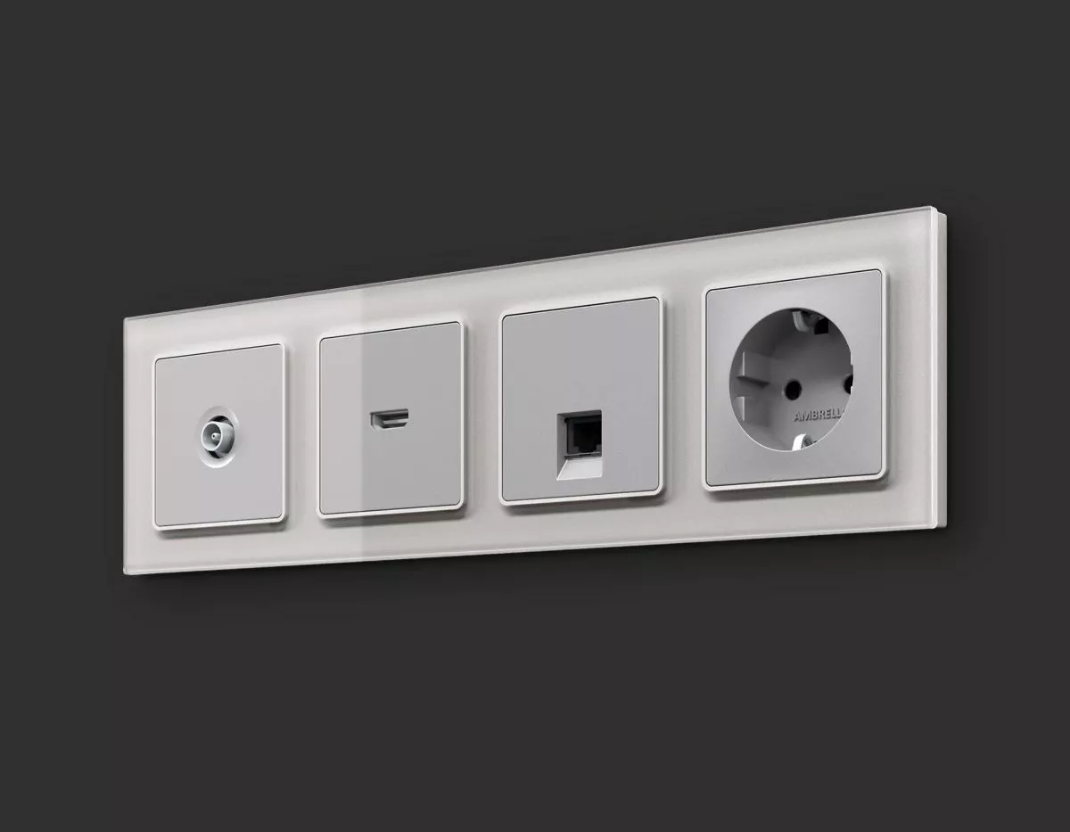 

Комплект механизма компьютерной розетки RJ-45 экранированной с автоматической защитной шторкой Alfa Серебро глянец Quant Ambrella Volt MA412005 (AP4120, VM185)