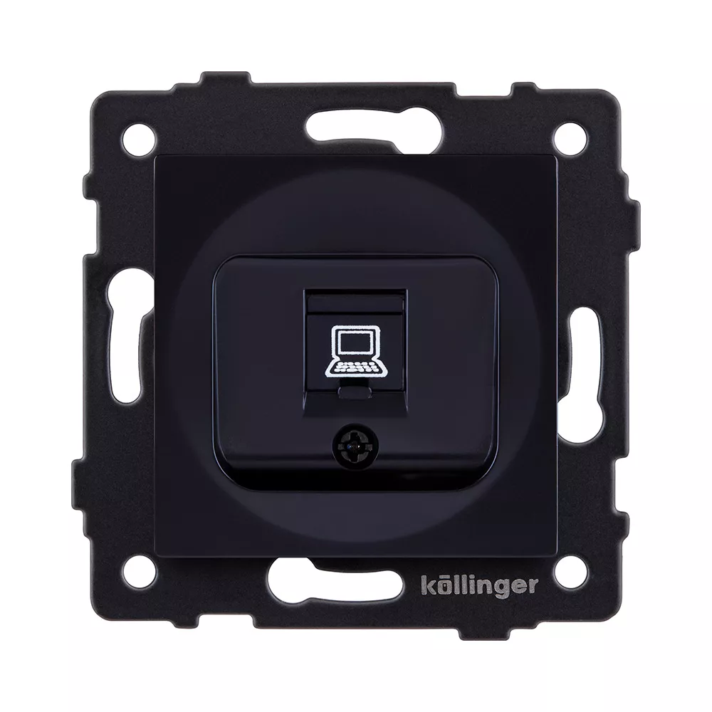 Розетка Ethernet RJ45 Cat.5, черный Kollinger REA-016BK для Aspekt, Eleganz, Reflex