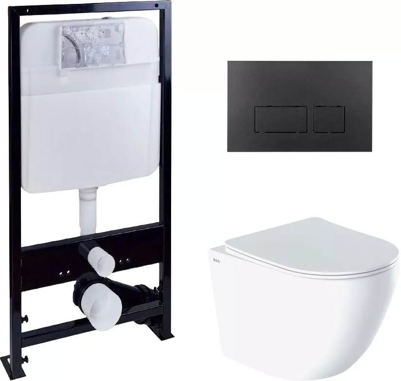 

Комплект Унитаз подвесной IDDIS Blanco BLARDSEi25 безободковый, с микролифтом + Система инсталляции EWRIKA ProLT 0026-2020 + Кнопка смыва EWRIKA 0044 черная матовая