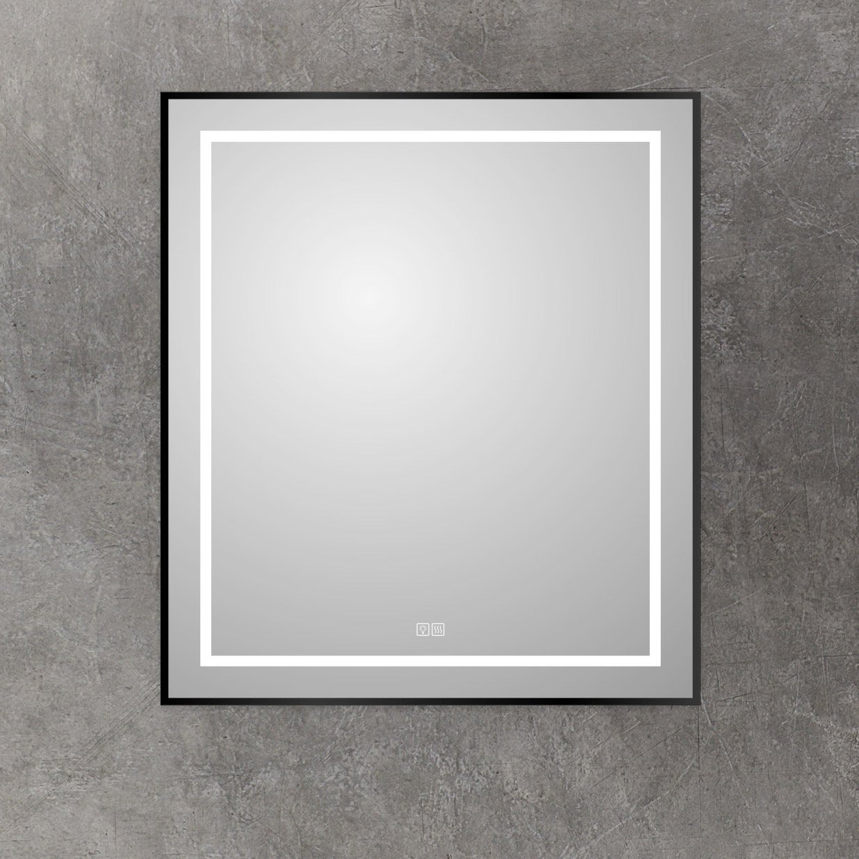 

Зеркало BelBagno Kraft 80x70, с подсветкой, с подогревом, черный