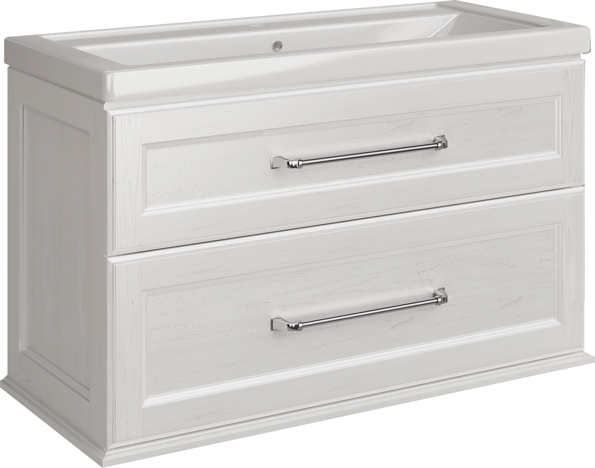 

Тумба под раковину без столешницы ASB-Woodline Венеция 100 белая, патина серебро