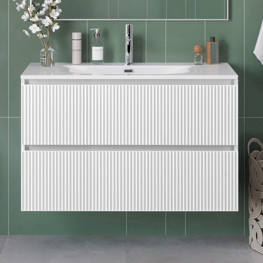 Тумба под раковину без столешницы BelBagno Uno 100 подвесная 2 ящика bianco opaco 35322₽