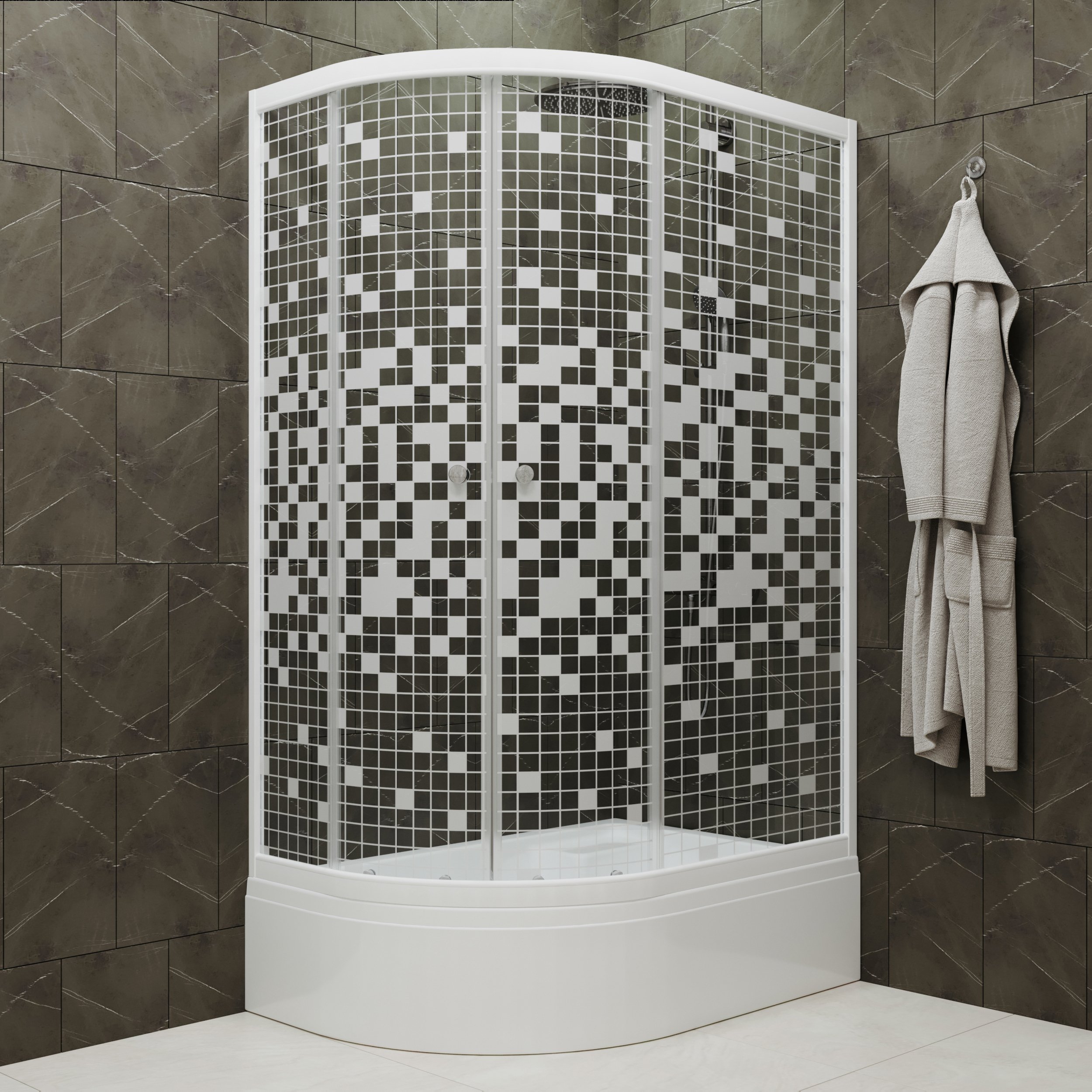 

Душевой уголок Triton Коралл Щ0000061783 R 120х80 см, белый