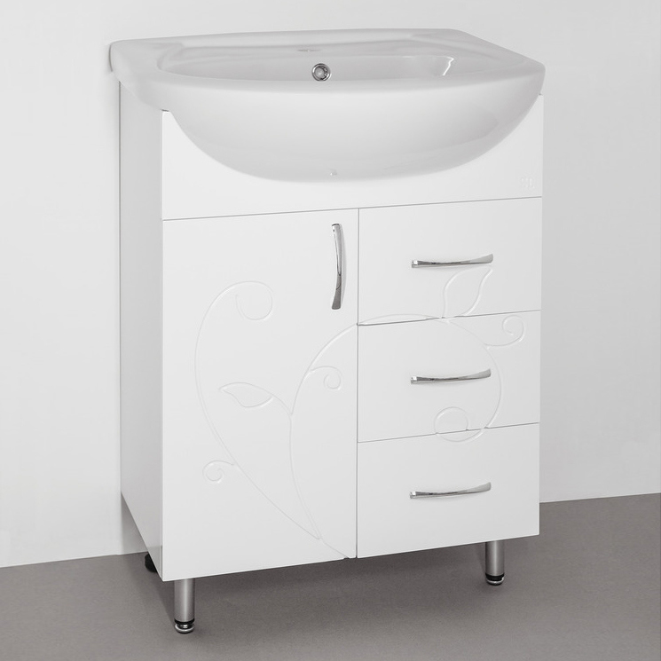 

Мебель для ванной комнаты Style Line Эко Фьюжн №24 65, напольная, белая