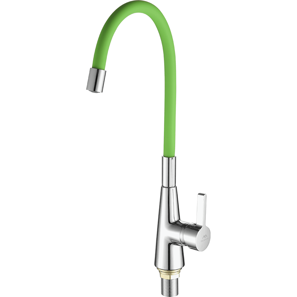 

Смеситель для кухонной мойки Fashun A4153+B05 с гибким изливом хром, зеленый