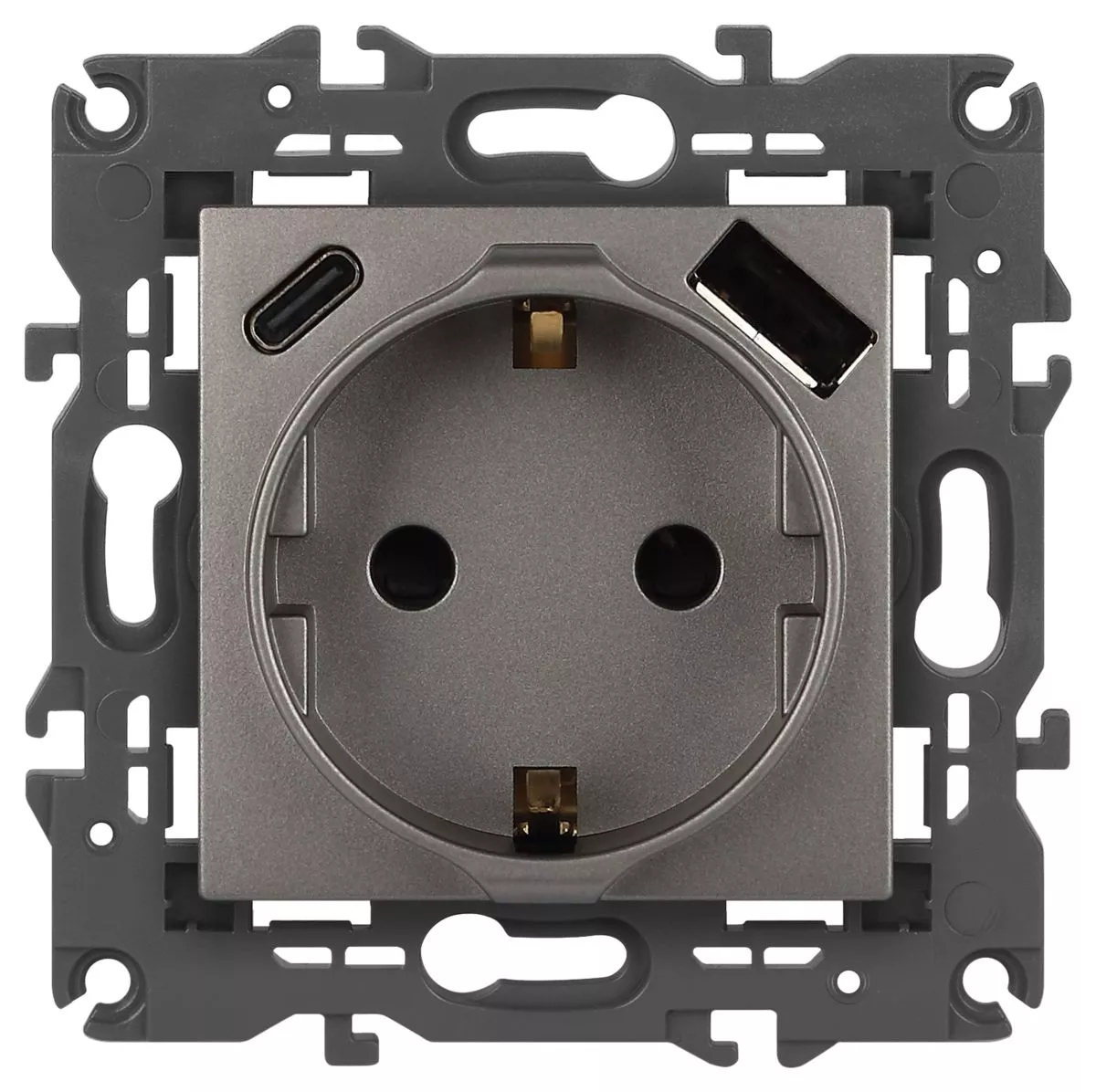 

Розетка со шторками с USB type-A+C Эра Elegance 14-4108-16 Б0067695