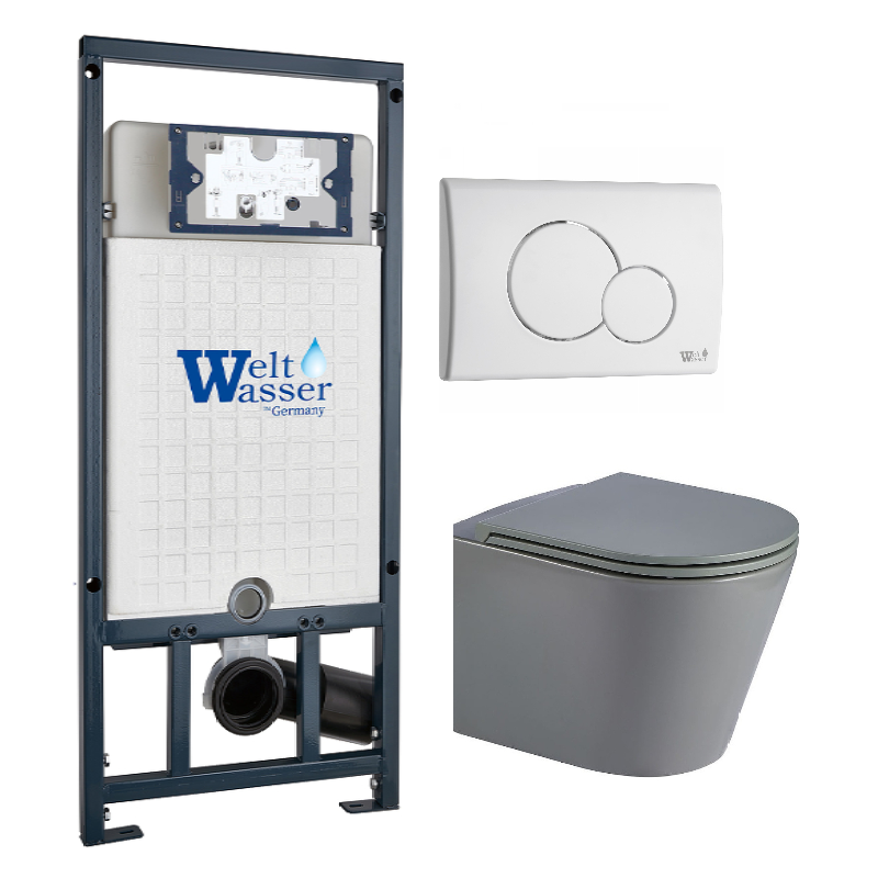 

Комплект унитаза WeltWasser Salzbach 041 c инсталляцией MARBERG 507 серый матовый, с сиденьем микролифт и клавишей смыва MAR 507 RD GL-WT белый