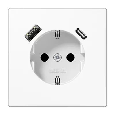  Розетка 2K+З USB Typ AC Jung LS1520-15CAWW