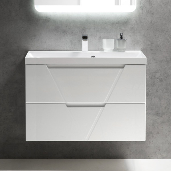 

Тумба с раковиной BelBagno Vittoria 90 подвесная, bianco lucido