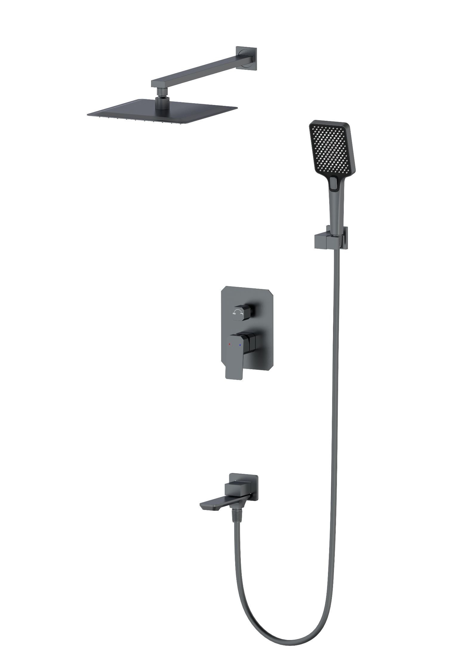 Душевой комплект Wonzon Woghand WW-88939011-BGM С ВНУТРЕННЕЙ ЧАСТЬЮ темный графит 67717₽