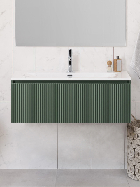 

Тумба под раковину без столешницы BelBagno Uno 100 подвесная, 1 ящик, еловая