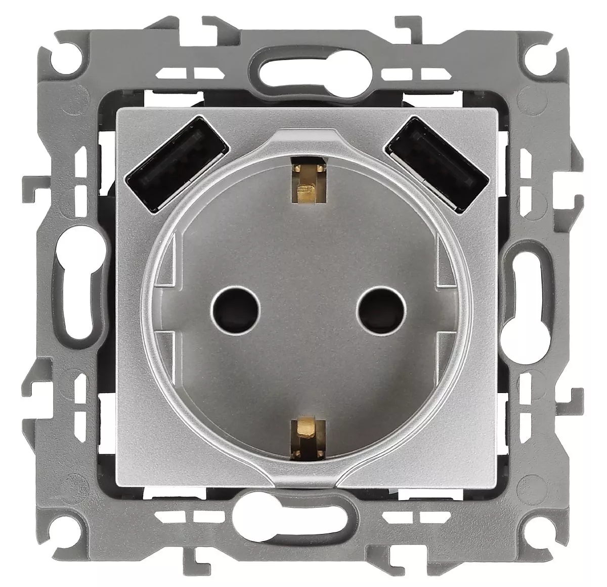 

Розетка 2P+E со шторками и 2xUSB Эра 14-4109-03 Б0047869