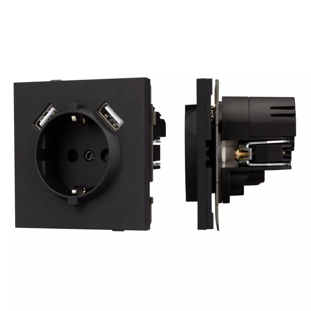 

Механизм розетки с USB зарядкой Arlight SCT-TENDO-MUAA-SFPL-BK (230V, 16A) 054603