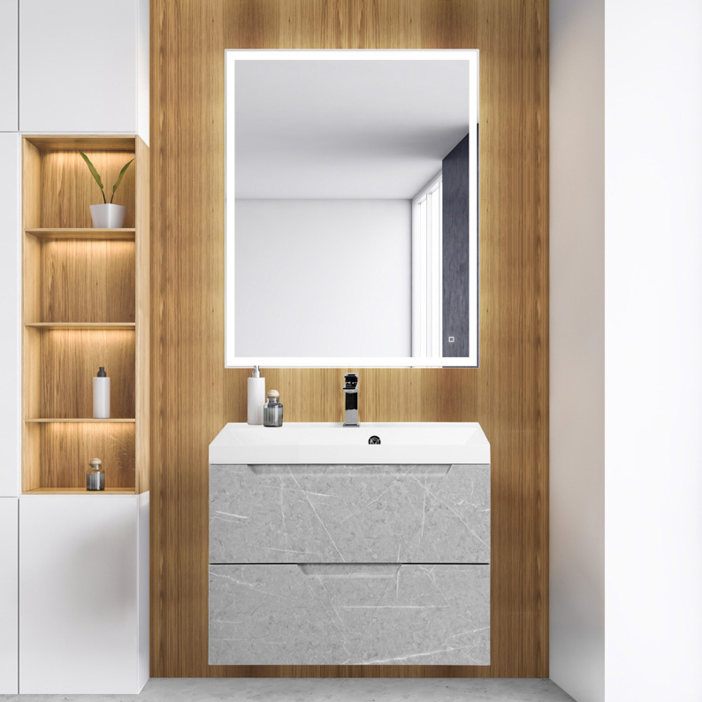 

Мебель для ванной комнаты BelBagno Vittoria 80 подвесная, toros bianco, белая глянцевая раковина