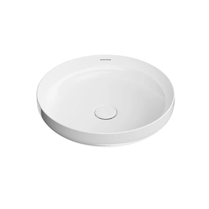 

Раковина SAFI накладная 46 с крепежом, белая глянцевая