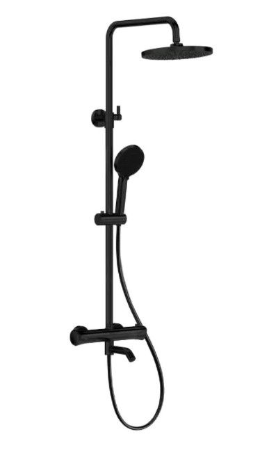 Душевая стойка ARROW AMG13SH848U2BC с термостатом, черный матовый