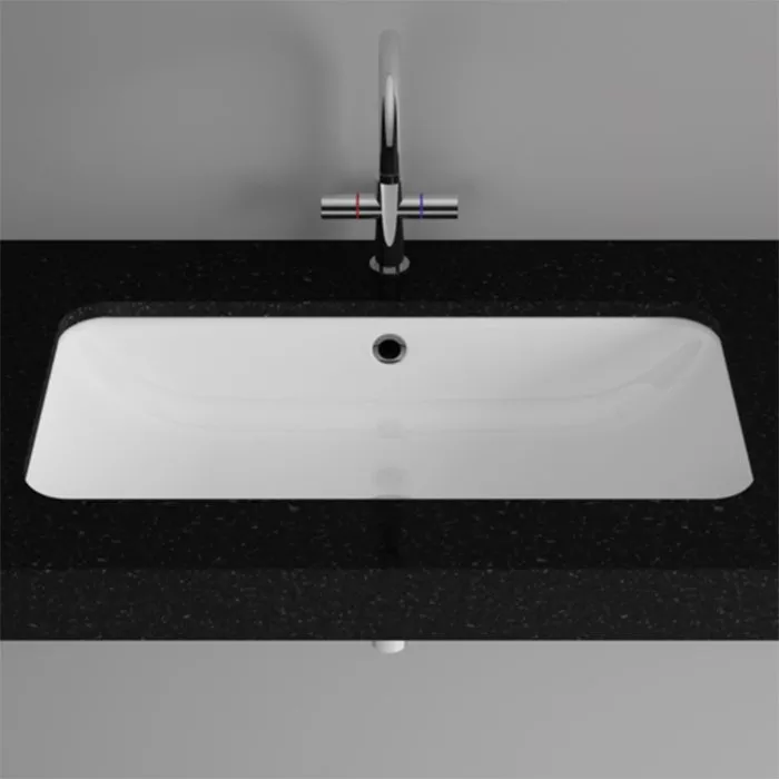 BETTEONE Раковина встраиваемая под столешницу 587х408х130 мм, с шумоизоляцией без отв.под смесит. с переливом.