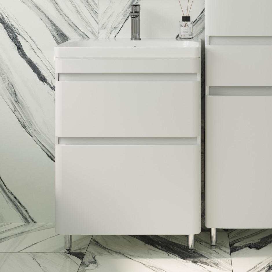 Тумба с раковиной Style Line Атлантика 60 Люкс Plus напольная антискрейч 21344₽