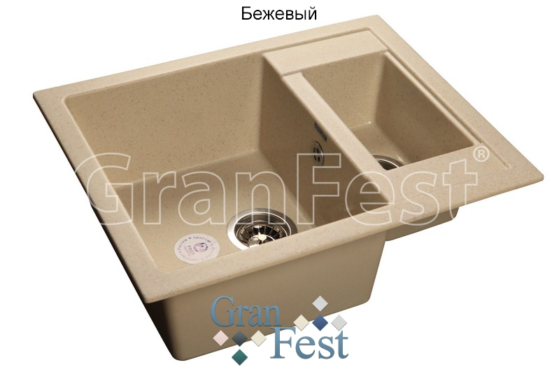 

Мойка из мрамора GRANFEST Quadro (Q-610 K беж)