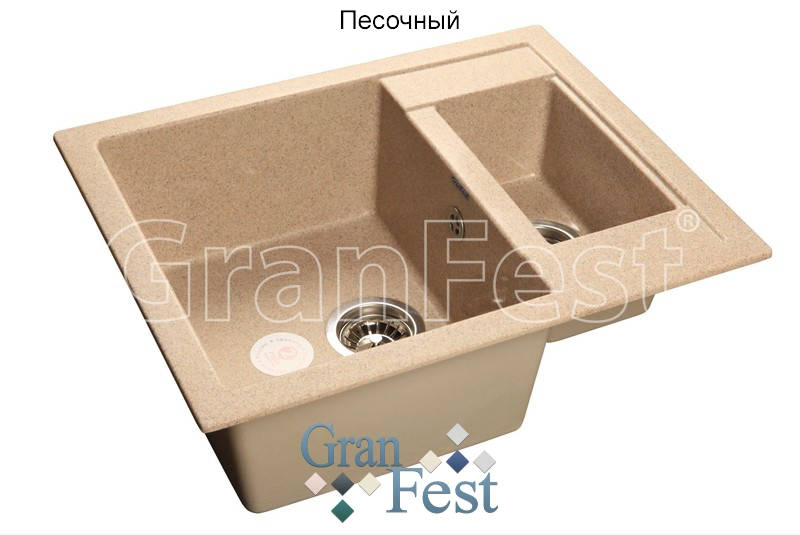 

Мойка из мрамора GRANFEST Quadro (Q-610 K пес)