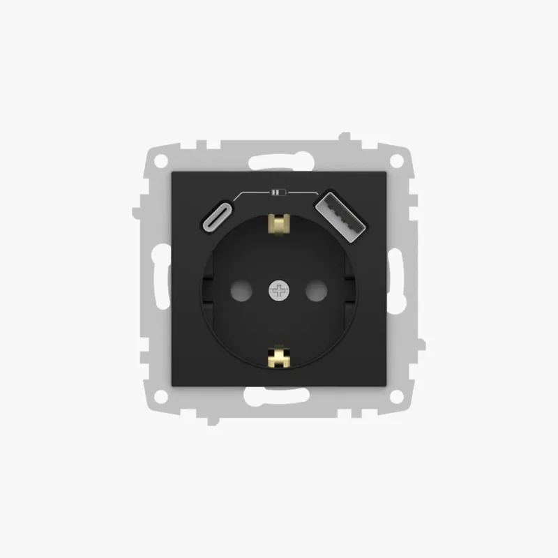

Розетка с/з зарядка (Type C+USB) ELBI Zena Vega 609-014800-334