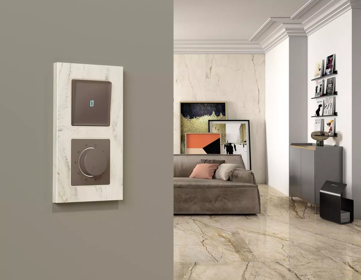 

Комплект механизма терморегулятора с датчиком для теплого пола с подсветкой 16A-250V Alfa Темная бронза матовый Quant Ambrella Volt MA635710 (AP6357, VM1381)