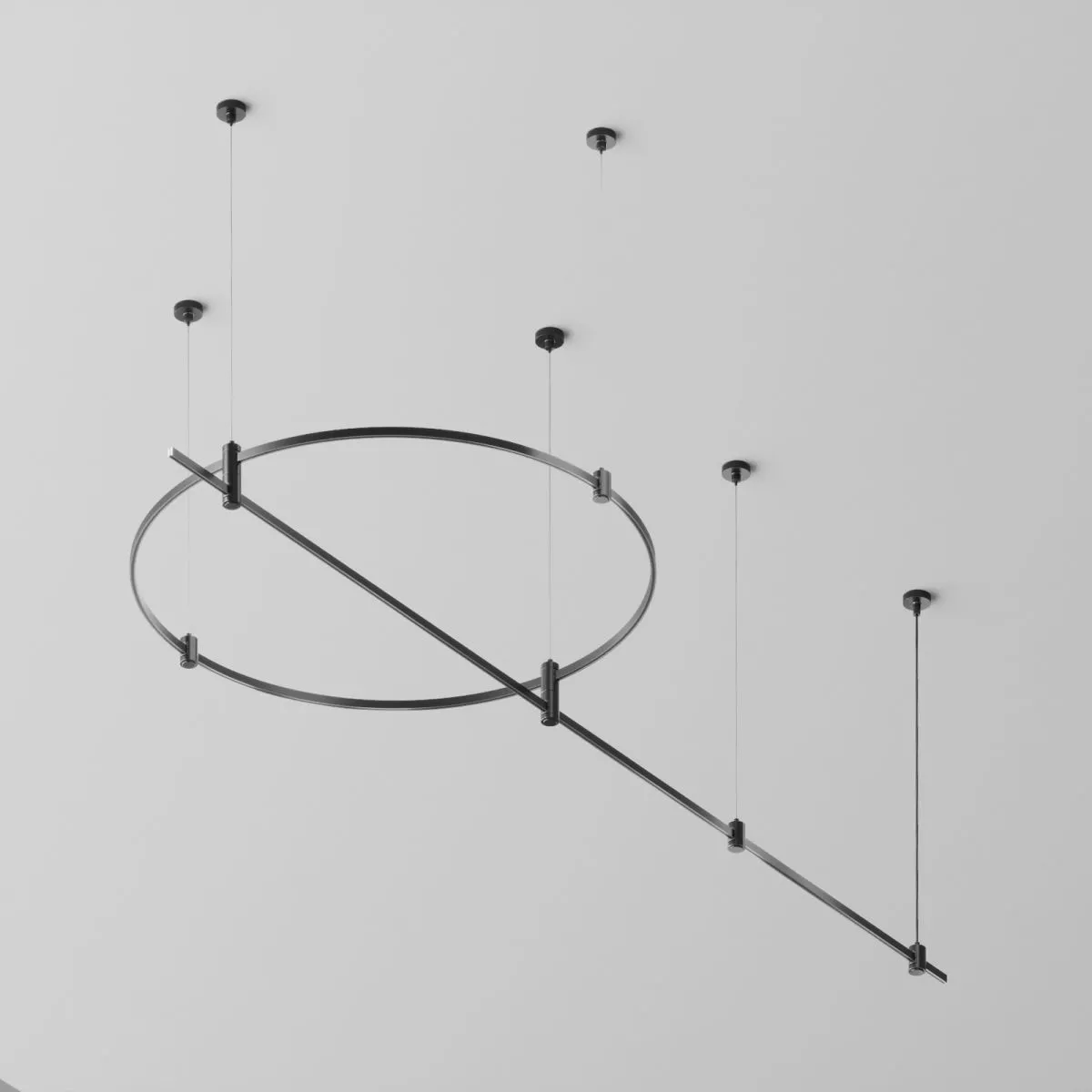 

Основание круглое+прямое на тросовых подвесах Hang для трековых светильников Maytoni Technical Flarity TFC-Flar-H05-B