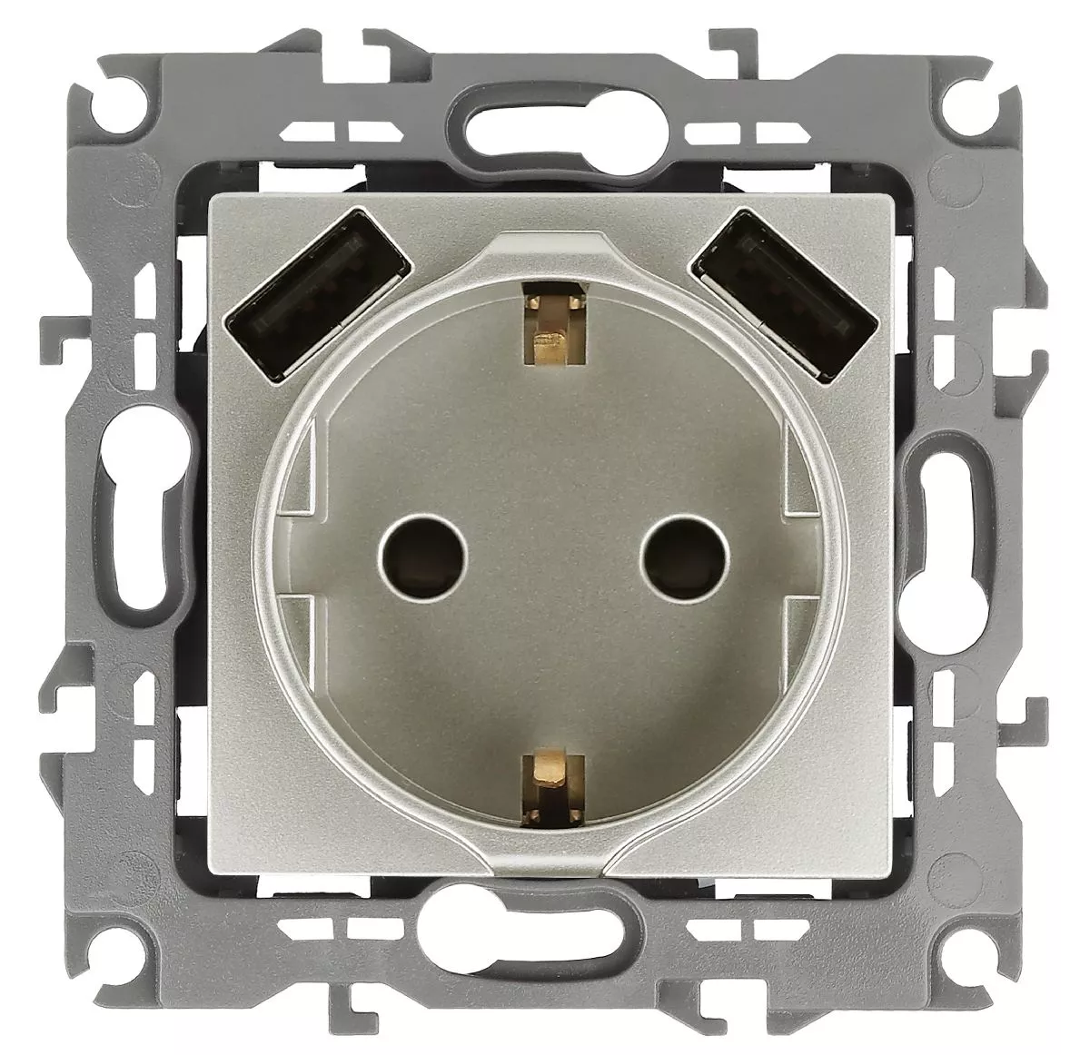

Розетка 2P+E со шторками и 2xUSB Эра 12-4109-15 Б0047849
