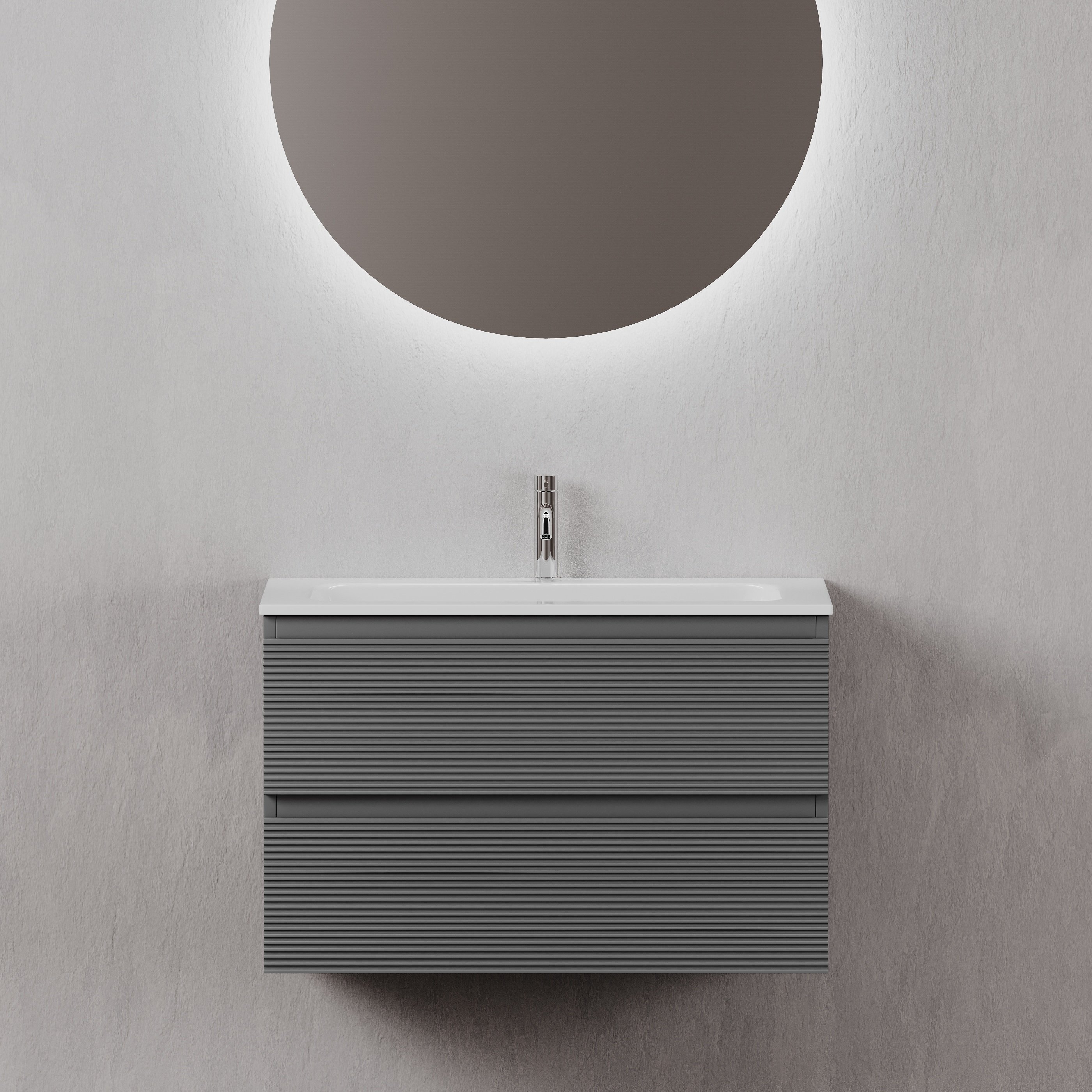 

Тумба с раковиной Sancos Folk 80 grey soft