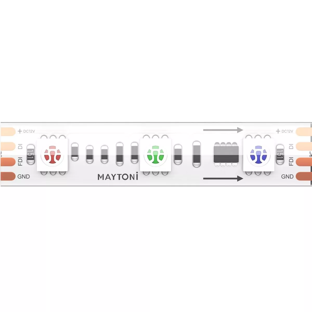 

Светодиодная лента Maytoni Led Strip 12В 5050 14,4Вт/м RGB 5м IP68 201245