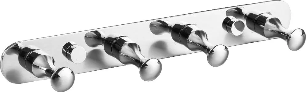 Планка с крючками, четверная, сплав металлов, Milardo, 002SM40M41, цвет хром, размер 3 - фото 1