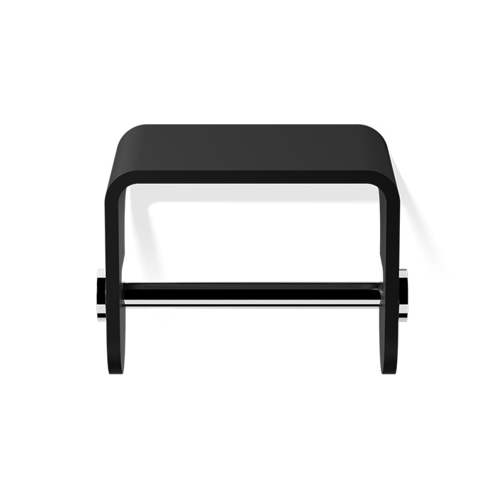 DECOR WALTHER Stone TPH 4 Держатель туалетной бумаги подвесной с полочкой 10 X 13 X 10 см композит SOLID SURFACE цвет черный мат хром 26541₽