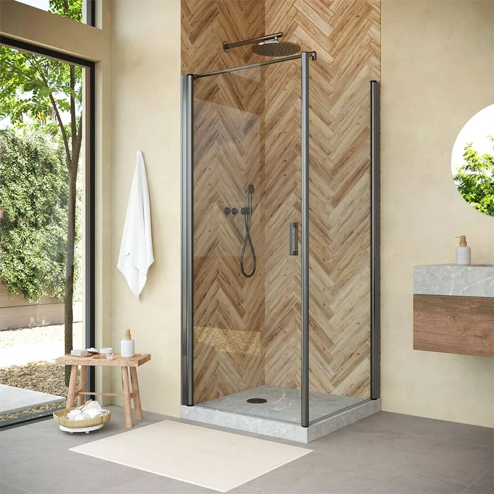 

Душевой уголок Vegas Glass EP-Fis Novo 90*80 11 01 L профиль оружейная сталь, стекло прозрачное