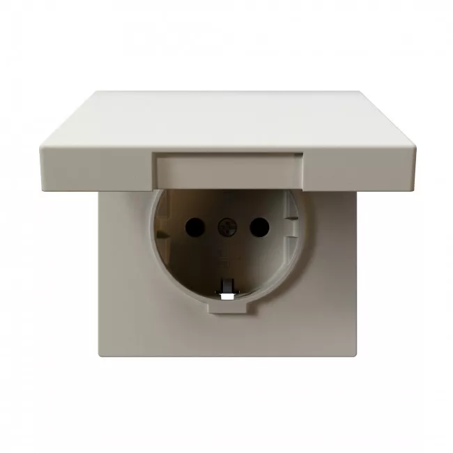 

Розетка SCHUKO с крышкой и защитными шторками 16A 250V 2P+T, цвет Сахара Jasmart FD5505SH