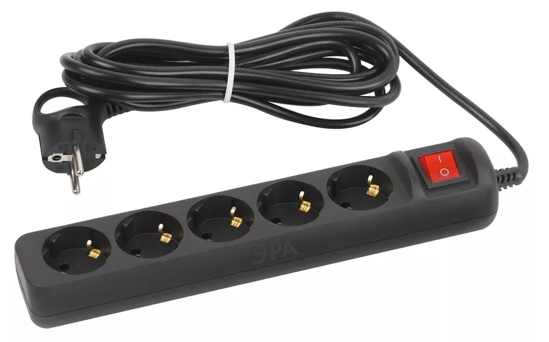 

Удлинитель ЭРА UX-5es-5m-B 5 розеток 5 м ПВС 3x0,75мм2 10А черный Б0057732