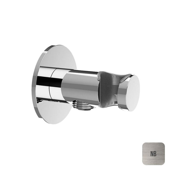 ALMAR Shower Accerssories Вывод из стены с держателем для душа круглый отражатель латунь цвет Nickel Brushed NB 17824₽