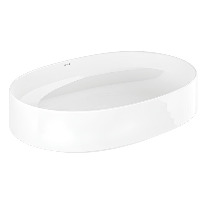 Накладная раковина Kludi RESA O 58CW2043 60 глянцевая белая овальная фаянс 17020₽