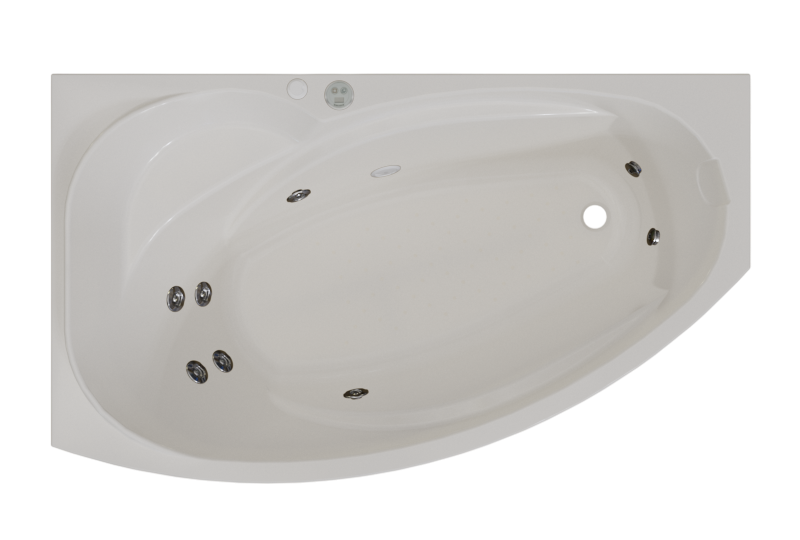 

Акриловая ванна Radomir София Релакс 170x100 см, угловая, левая, пристенная, с гидромассажем, белая, асимметричная, с каркасом, с экраном, с сиденьем, со сливом-переливом