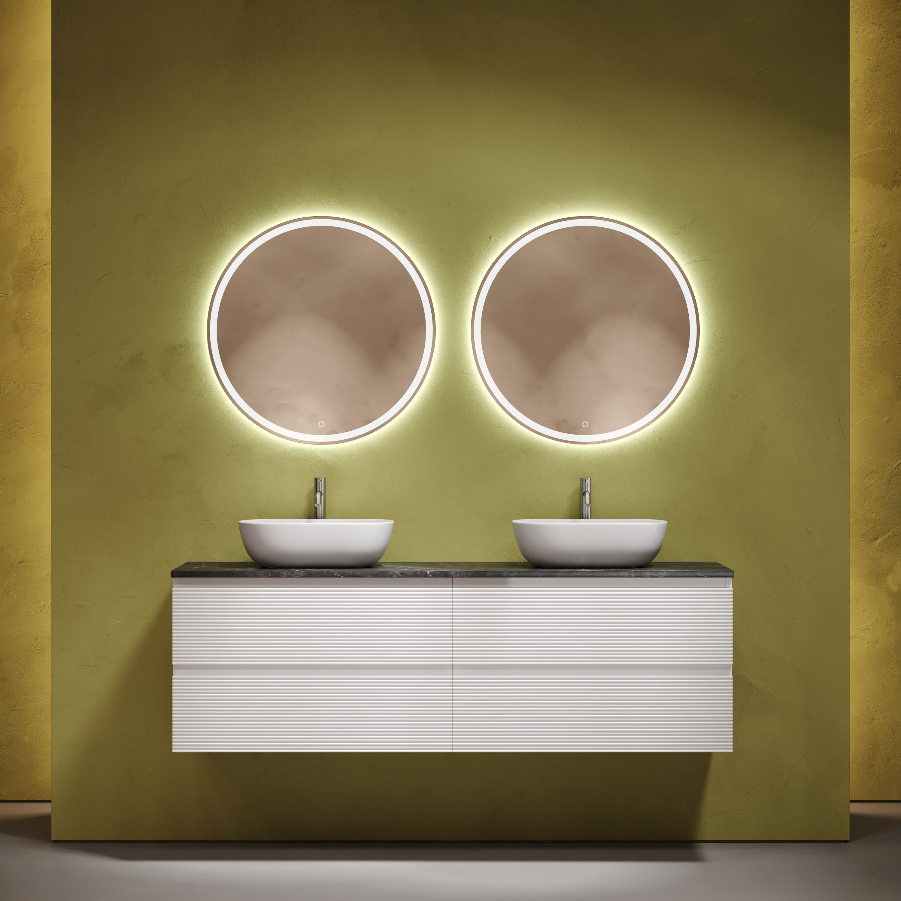 

Мебель для ванной комнаты Sancos Folk 160 bianco, столешница черный мрамор TT160A1X, раковина CN6009