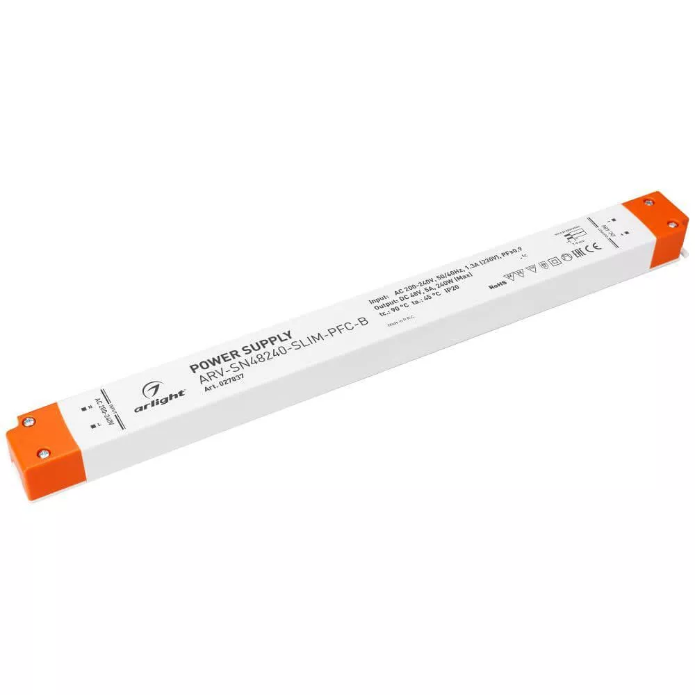 

Блок питания Arlight ARV-SN48240-Slim-PFC-B 48V 240W IP20 5A 027837