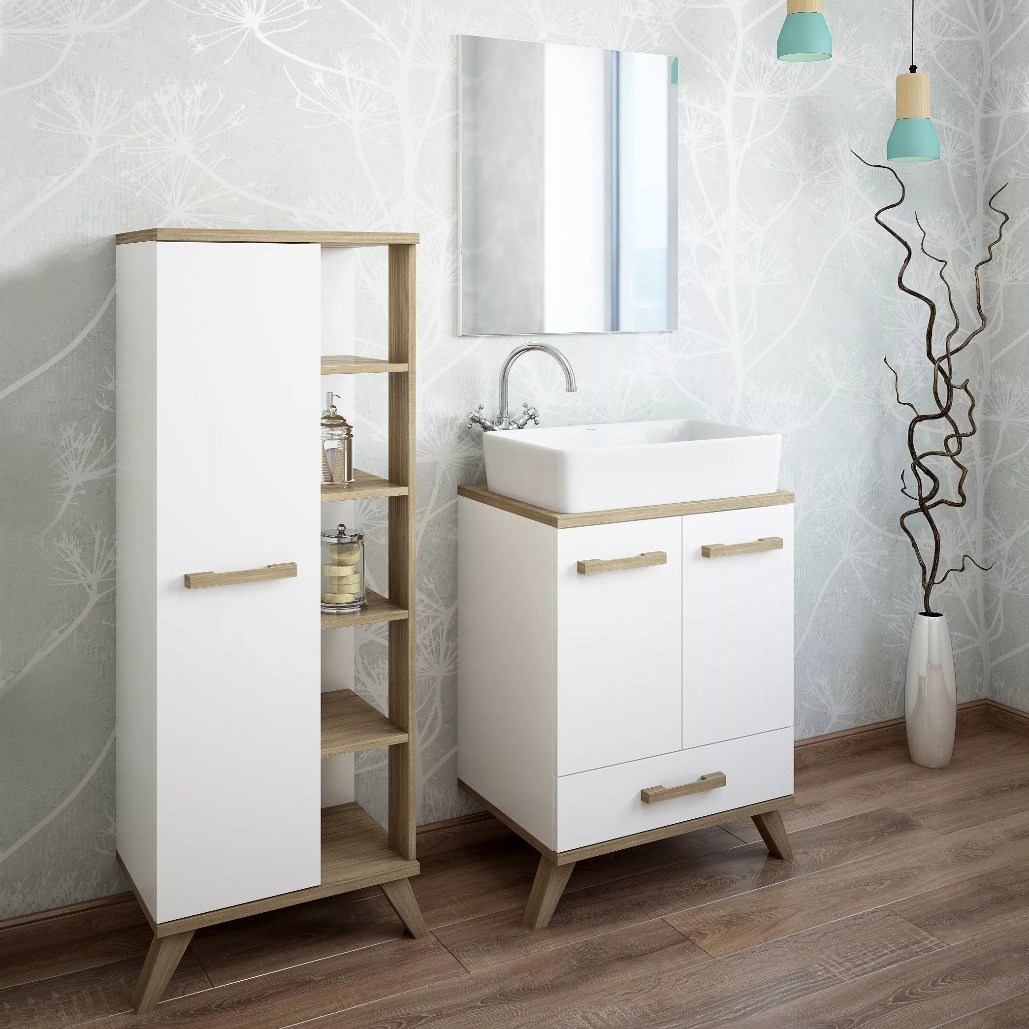 

Комплект мебели Sanflor Ингрид 60 светлое дерево - белый